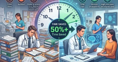 Comparison of manual charting and AI-powered medical documentation with Freed AI