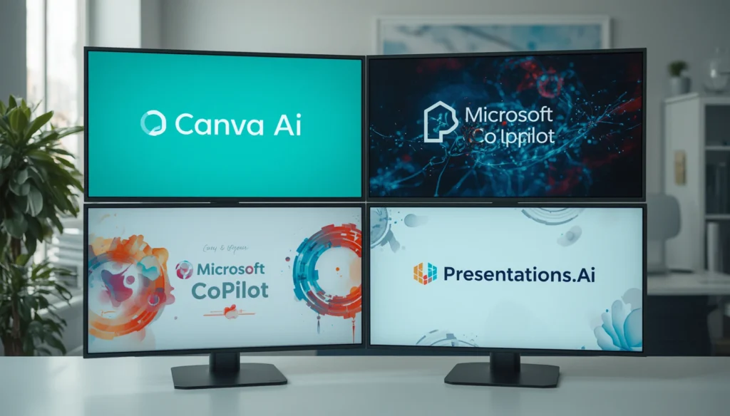 AI Se PPT Kaise Banaye? How to Make a PPT Using AI (Complete Step-by-Step Guide 2026) 2 Canva AI and Microsoft Copilot presentation tools